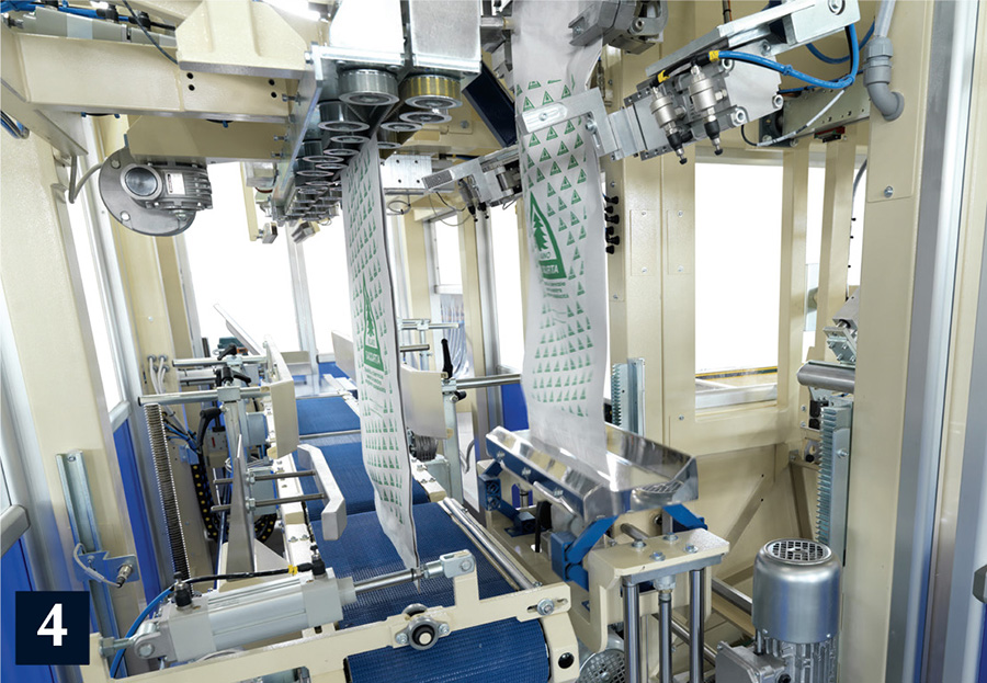 Bag top folding station for pinch bottom bags
